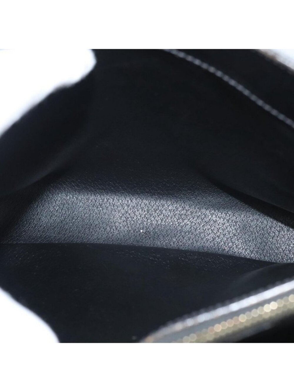 Authentic CELINE Macadam Canvas Shoulder Bag PVC Leather Black Gold - Picture 3 of 16